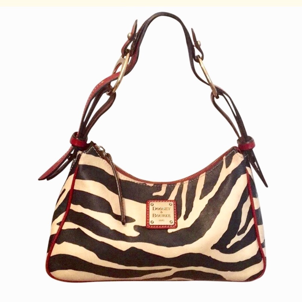 💕Dooney & Bourke Zebra Leather Hobo Bag💕